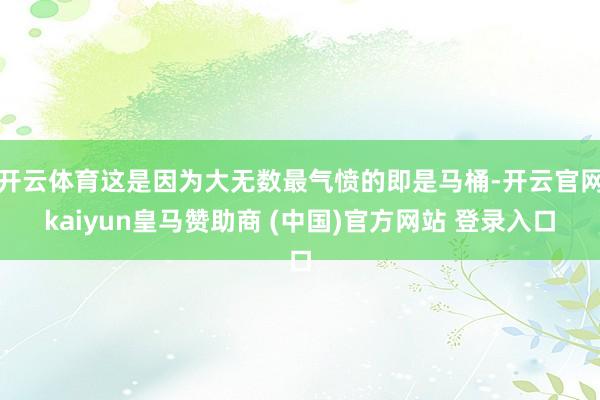 开云体育这是因为大无数最气愤的即是马桶-开云官网kaiyun皇马赞助商 (中国)官方网站 登录入口