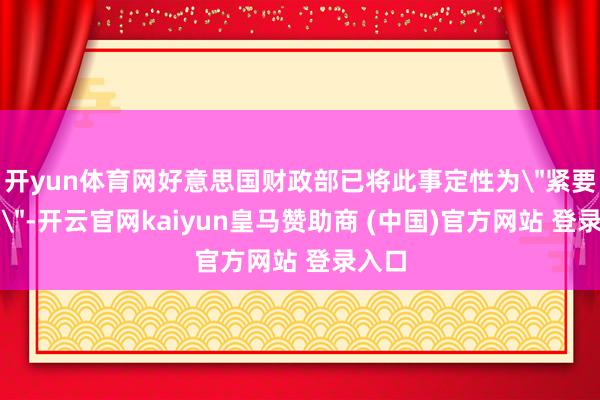开yun体育网好意思国财政部已将此事定性为