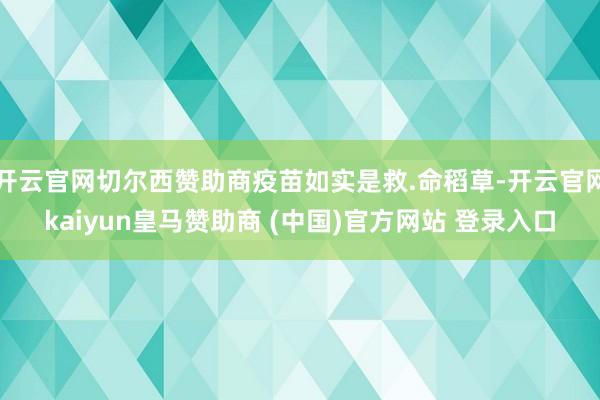 开云官网切尔西赞助商疫苗如实是救.命稻草-开云官网kaiyun皇马赞助商 (中国)官方网站 登录入口