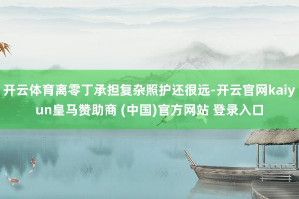 开云体育离零丁承担复杂照护还很远-开云官网kaiyun皇马赞助商 (中国)官方网站 登录入口