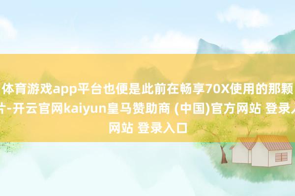 体育游戏app平台也便是此前在畅享70X使用的那颗芯片-开云官网kaiyun皇马赞助商 (中国)官方网站 登录入口